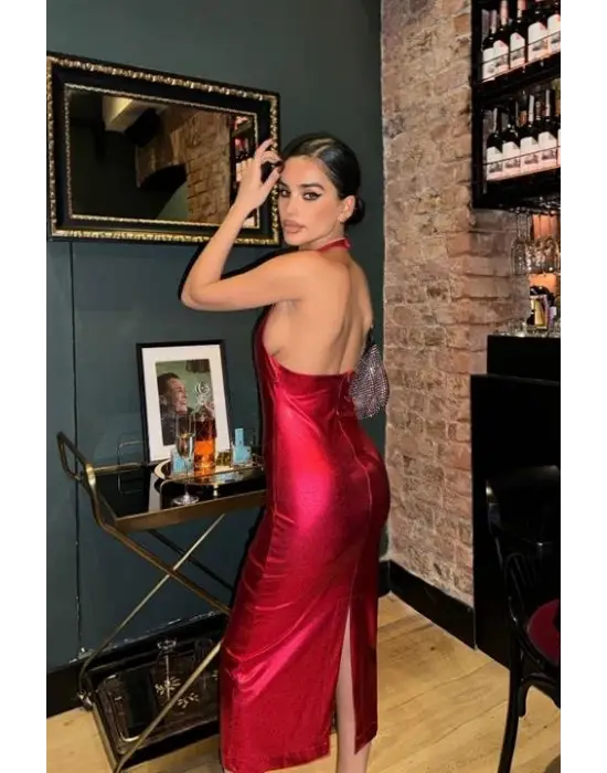 Felicia Sırt Dekolteli Elbise 2583-08