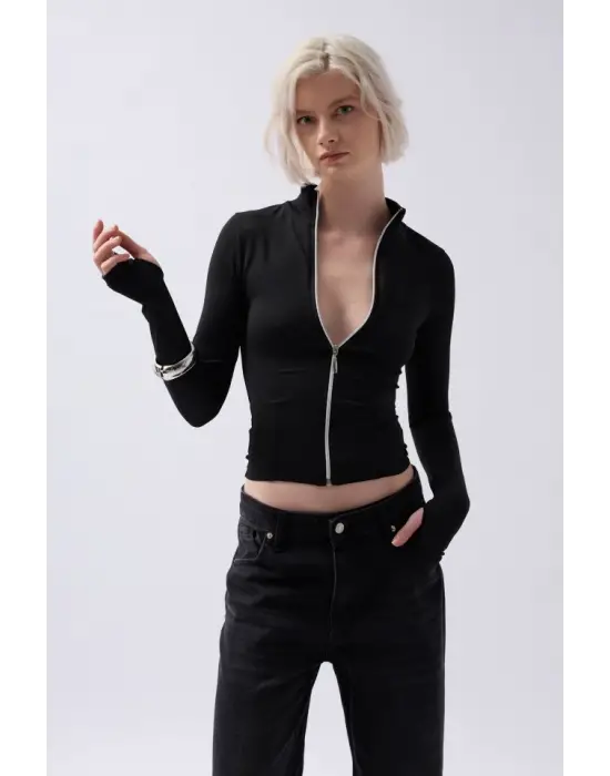 Fermuar Detaylı Bluz