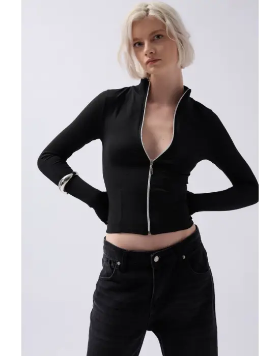 Fermuar Detaylı Bluz