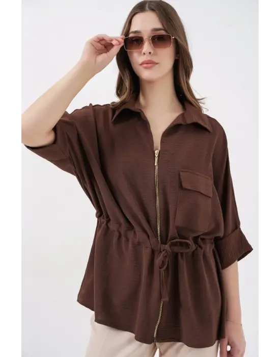 Etkileyici Fermuarlı Gömlek