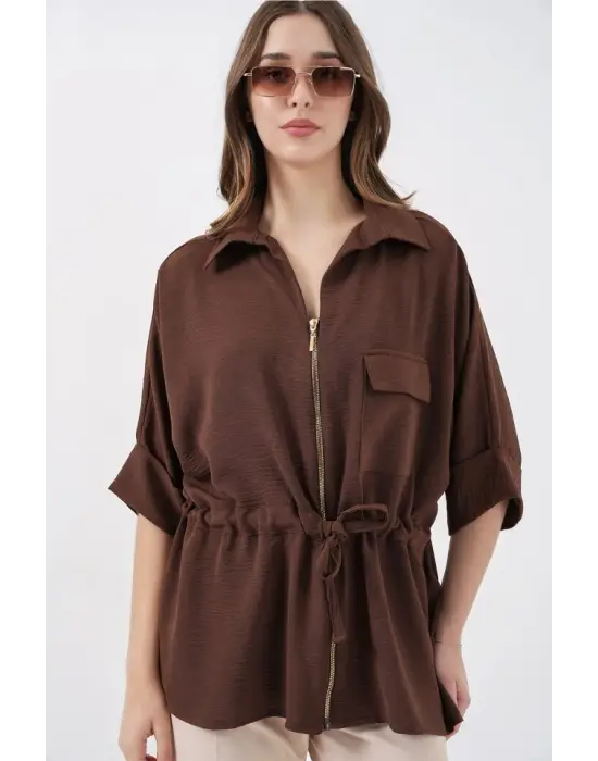 Etkileyici Fermuarlı Gömlek