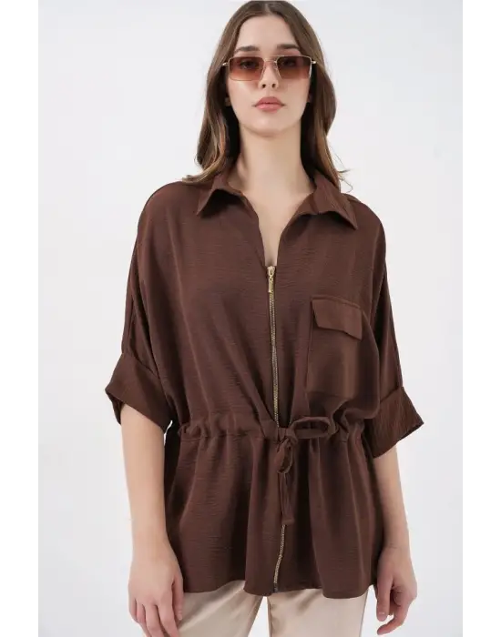 Etkileyici Fermuarlı Gömlek