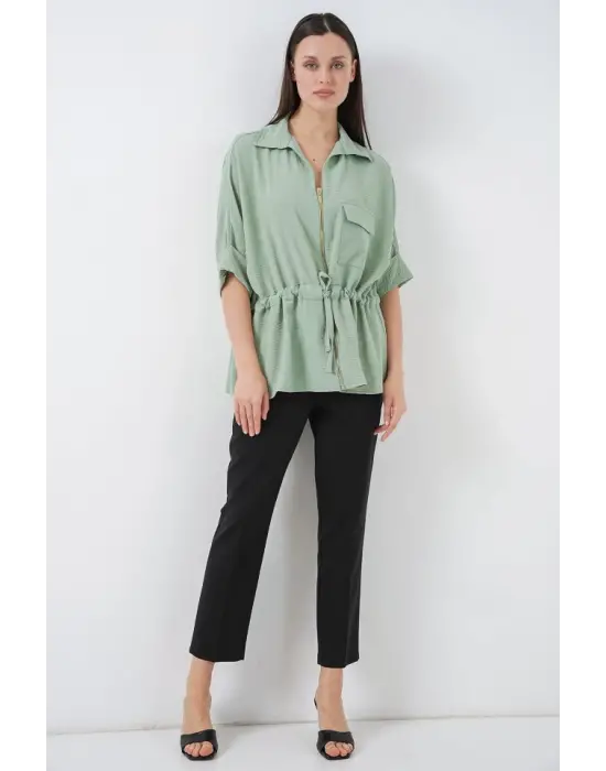 Fermuarlı Gömlek 0721 - Mint