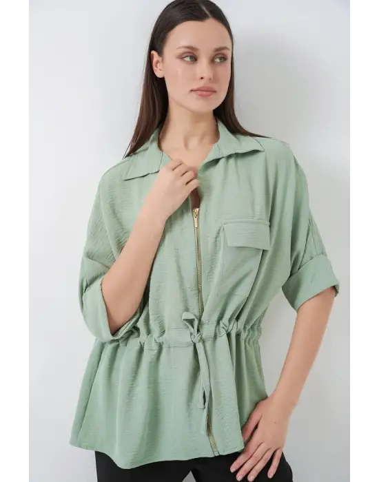 Fermuarlı Gömlek 0721 - Mint
