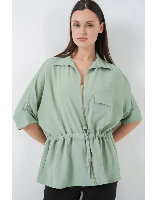 Fermuarlı Gömlek 0721 - Mint