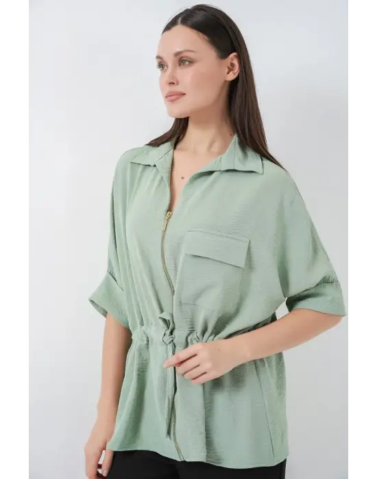 Fermuarlı Gömlek 0721 - Mint