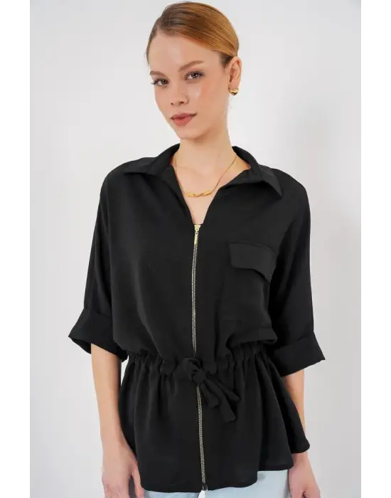 Şık Fermuarlı Gömlek