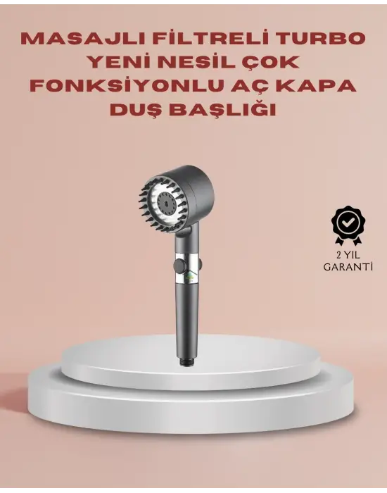 Filtreli Masaj Özellikli Duş Başlığı Aç Kapa Tuşlu