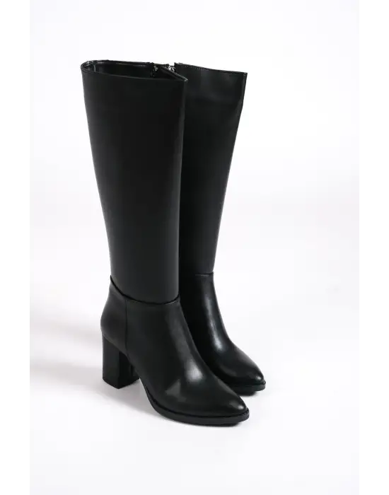 FIORELLA Bağcıksız Fermuarlı Rahat tabanlı ayakkabı Tabaan Bayan Çizme CGünlük Şık - Siyah