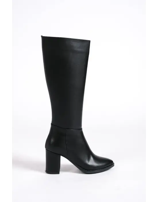 FIORELLA Bağcıksız Fermuarlı Rahat tabanlı ayakkabı Tabaan Bayan Çizme CGünlük Şık - Siyah