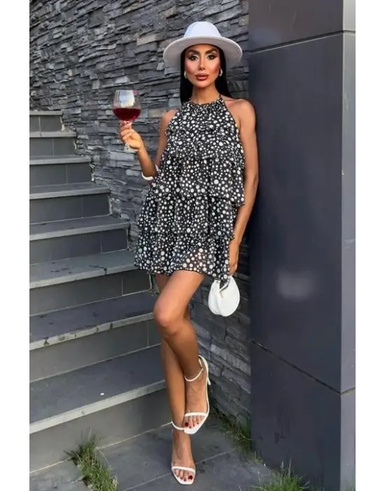 Fırfırlı Şifon Elbise 2905-08