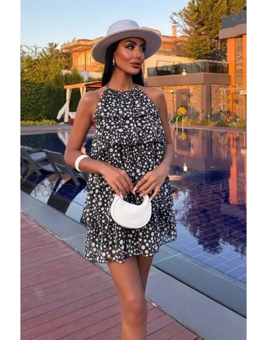 Fırfırlı Şifon Elbise 2905-08