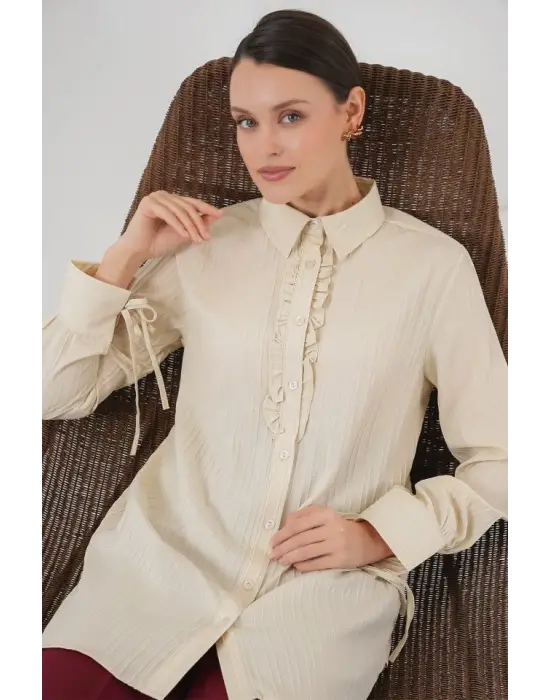 Estetik Fırfırlı Gömlek Tunik