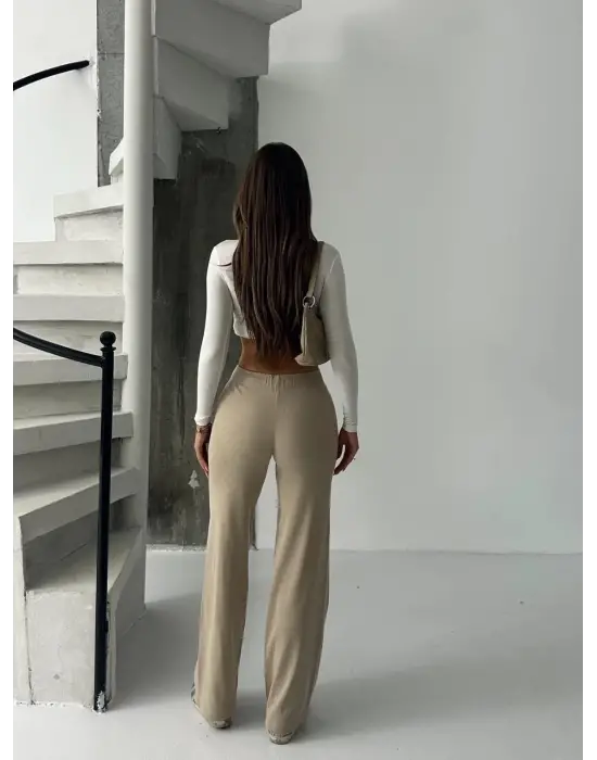 Fit comfort bej salaş pantolon A6011