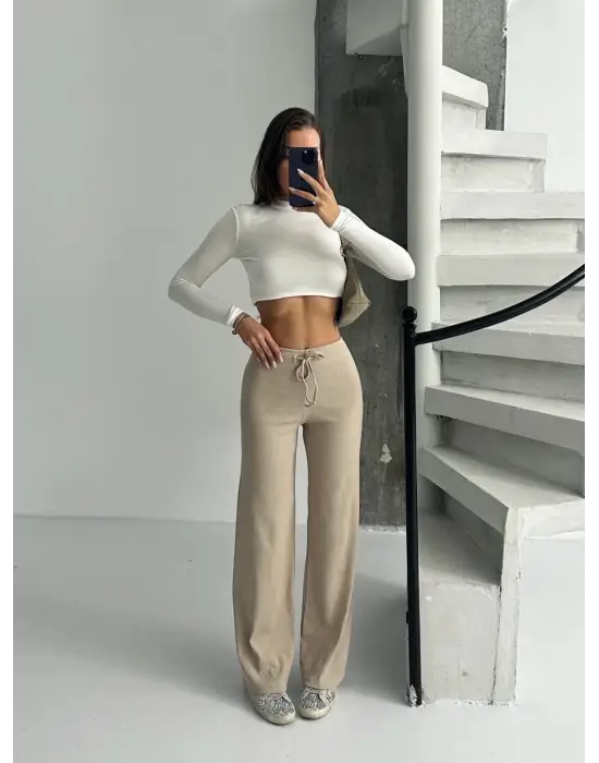 Fit comfort bej salaş pantolon A6011