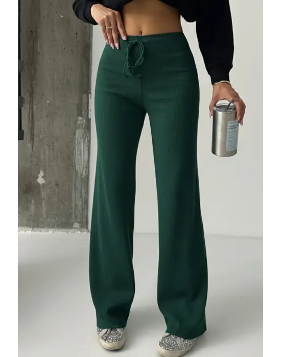 Fit comfort bej salaş pantolon petrol yeşili A6011