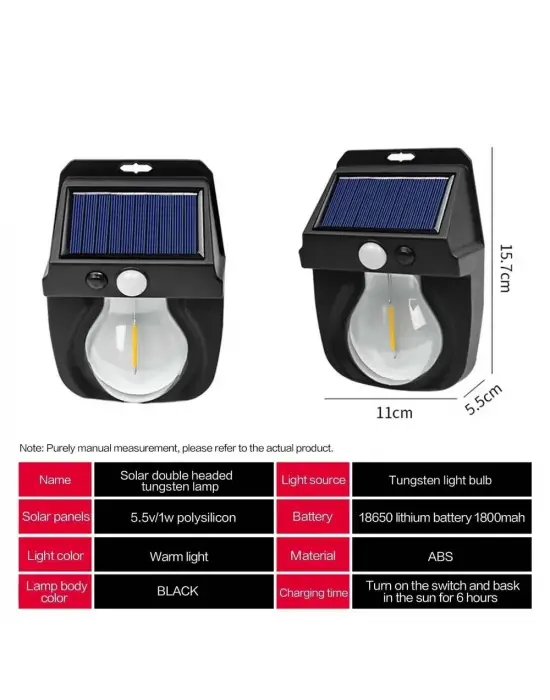 Fithome Or-118 Hareket Sensörlü Su Geçirmez Solar Bahçe Aydınlatma Duvar Lambası