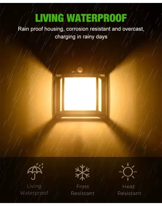 Fithome Or-228 Hareket Sensörlü Su Geçirmez Solar Bahçe Aydınlatma Duvar Lambası