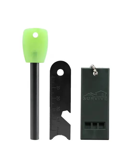 Fithome Usb El Feneri Magnezyum Çubuğu Düdük Acil Durum Atı Kamp Seti