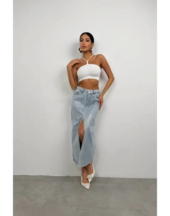 Omarı Trendy Pencere Detaylı Crop Üst