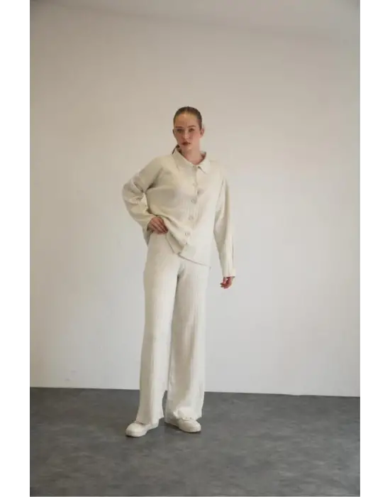 Fitilli Palazzo Triko Takım Kadın Giyim