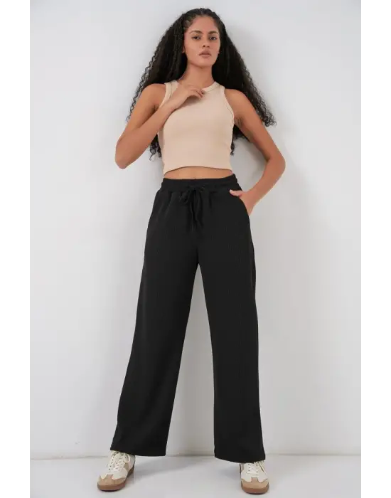 Fitilli Pantolon 30053 - Siyah