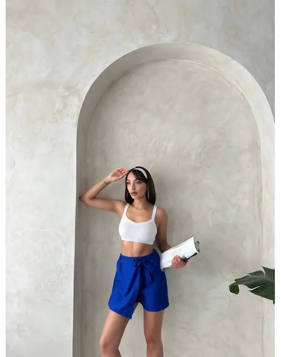 Omarı Şık Fiyonk Detaylı Şort Etek - Yaz Koleksiyonu