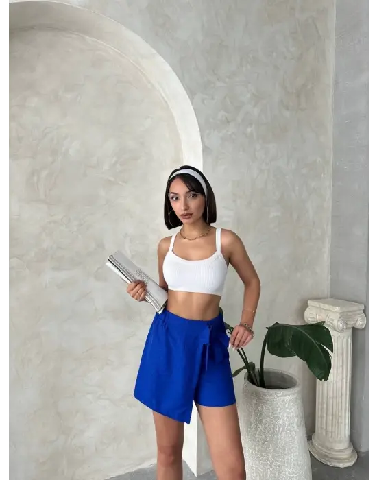 Omarı Şık Fiyonk Detaylı Şort Etek - Yaz Koleksiyonu