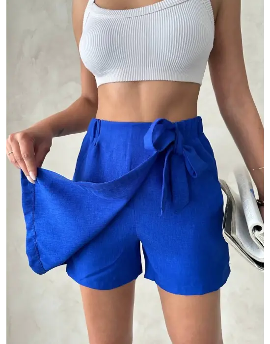 Omarı Şık Fiyonk Detaylı Şort Etek - Yaz Koleksiyonu