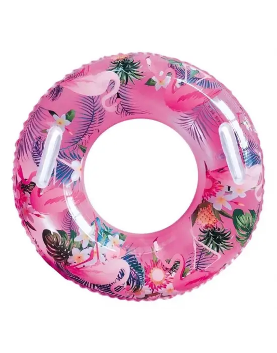 Omarı Renkli Flamingo Desenli Dekoratif Simit - Büyük Boy