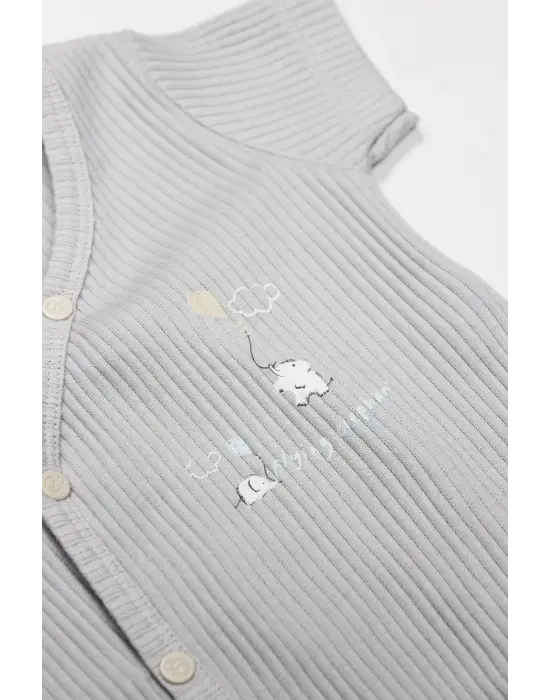 Flying Elephant 2li Yarım Kol Badi 17117 Ekru Gri