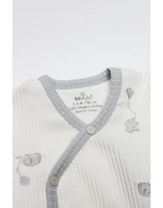 Flying Elephant 2li Yarım Kol Badi 17117 Ekru Gri