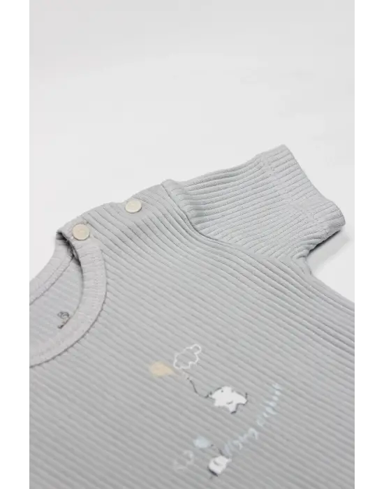 Flying Elephant Yarım Kol 2li Body 17116 Ekru Gri