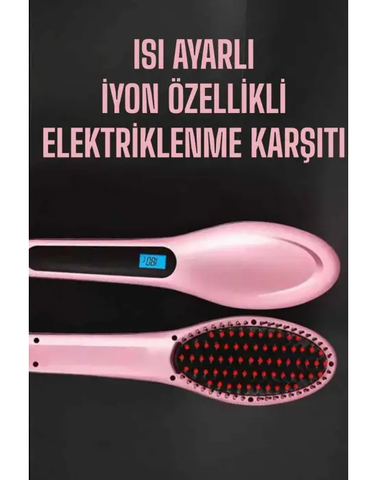 Fön Tarağı Saç Düzleştirici Sıkı Dişli Isı Ayarlı Elektriklenme Karşıtı