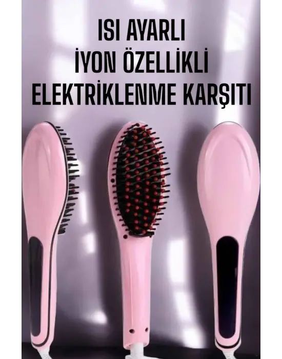 Fön Tarağı Saç Düzleştirici Sıkı Dişli Isı Ayarlı Elektriklenme Karşıtı