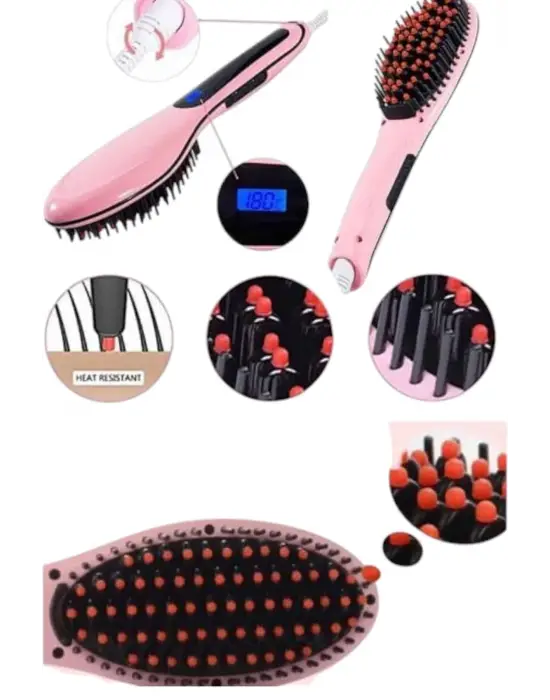 Fön Tarağı Saç Düzleştirici Sıkı Dişli Isı Ayarlı Elektriklenme Karşıtı