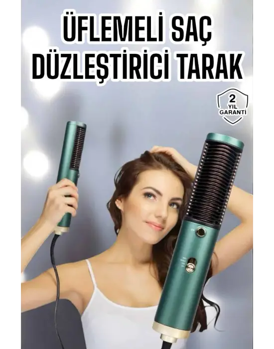 Fön Tarak Saç Düzleştirici Üflemeli Fön Makinesi Sıkı Dişli Taşınabilir