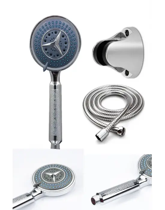 Fonksiyonlu Duş Başlığı Seti Başlık, Hortum Ve Mafsal Seti