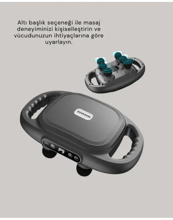 Fonksiyonlu Şarjlı Masaj Aleti 6 Başlık 2000 Mah Ergonomik Gövde