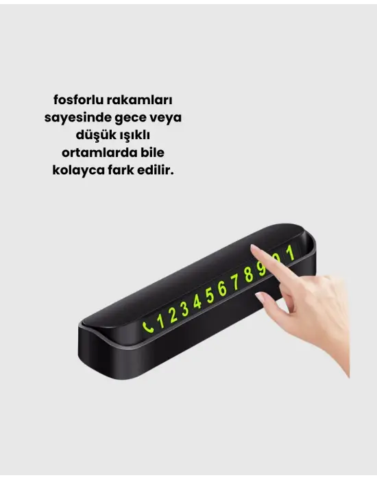 Fosforlu Araç İçi Park Kartı Numaratörü
