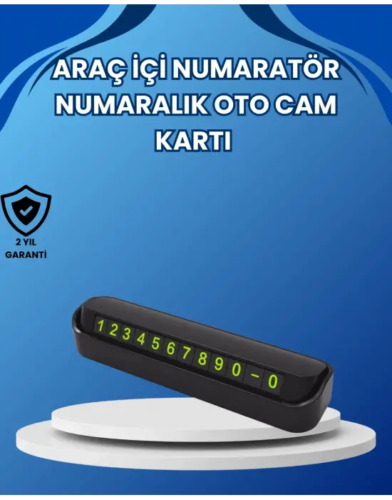 Fosforlu Araç İçi Park Numaratörü – Gece Görünümlü Şık Çözüm