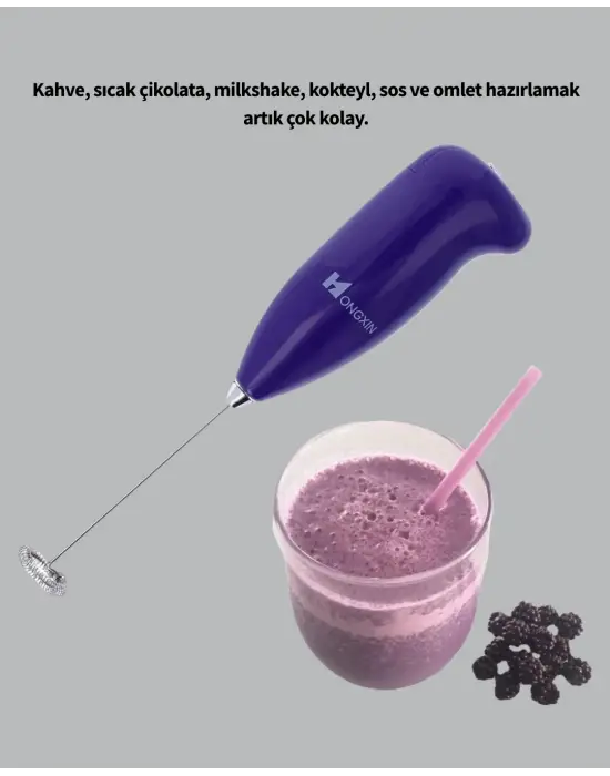 Frappe Ve Cappuccino Maker – Taşınabilir Pilli Köpürtücü Mikser