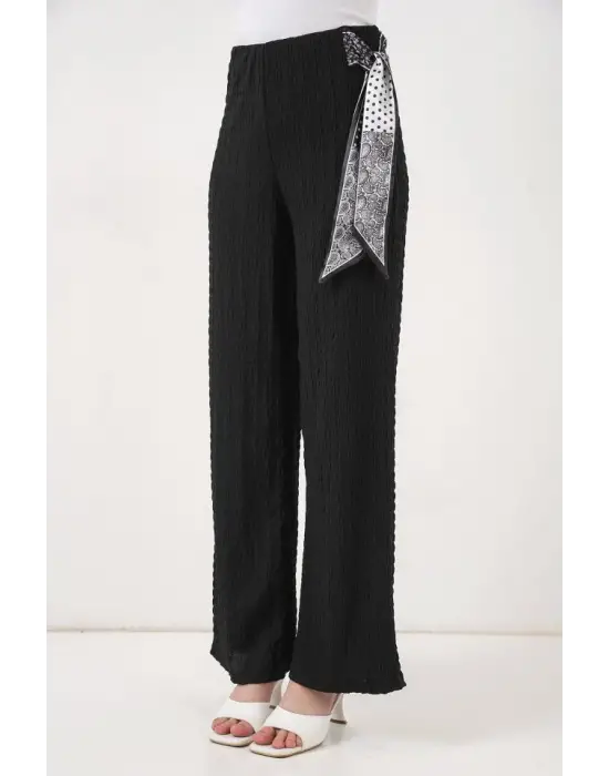 Modern Fularlı Örme Pantolon
