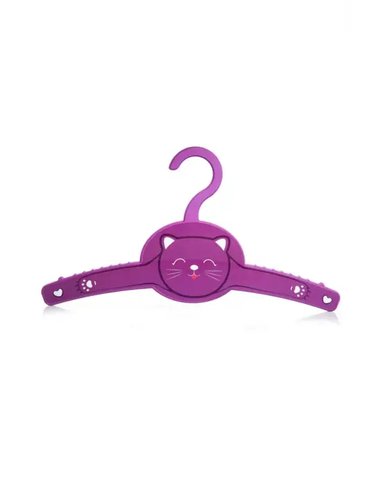 Omarı Eğlenceli Kedi Desenli 4lü Giysi Askısı