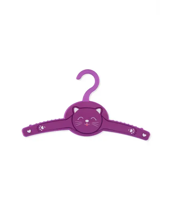 Omarı Eğlenceli Kedi Desenli 4lü Giysi Askısı