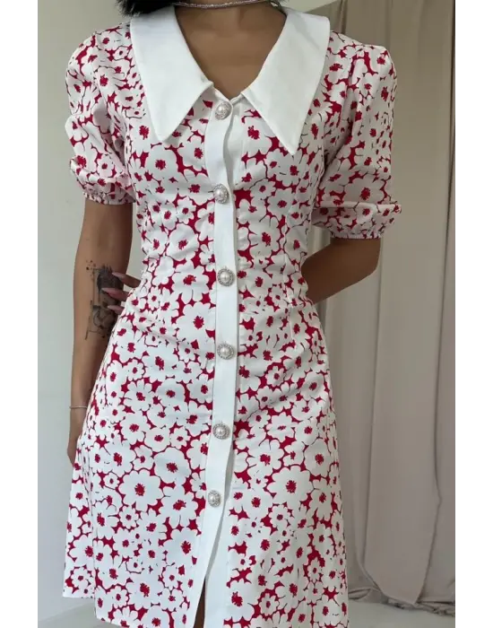 Omarı Rahat Kesim Fuşya Poplin Elbise