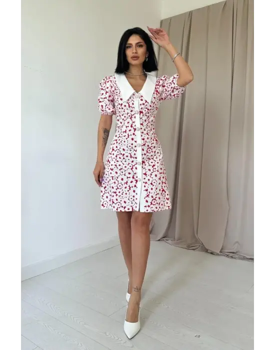 Omarı Rahat Kesim Fuşya Poplin Elbise