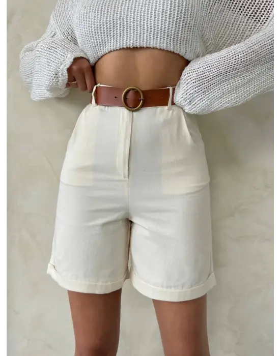 Gabardin kumaş şort