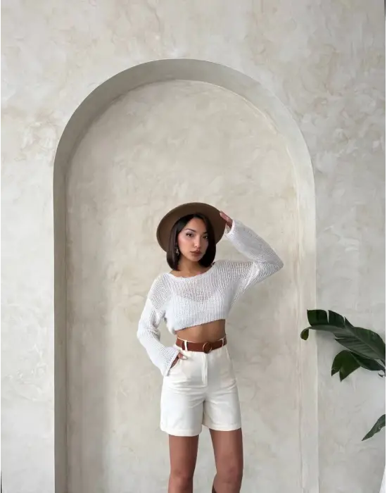 Gabardin kumaş şort