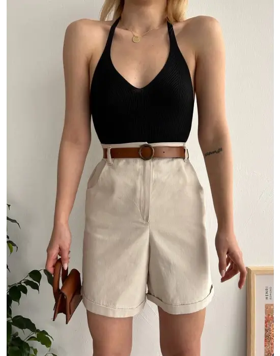 Gabardin kumaş şort